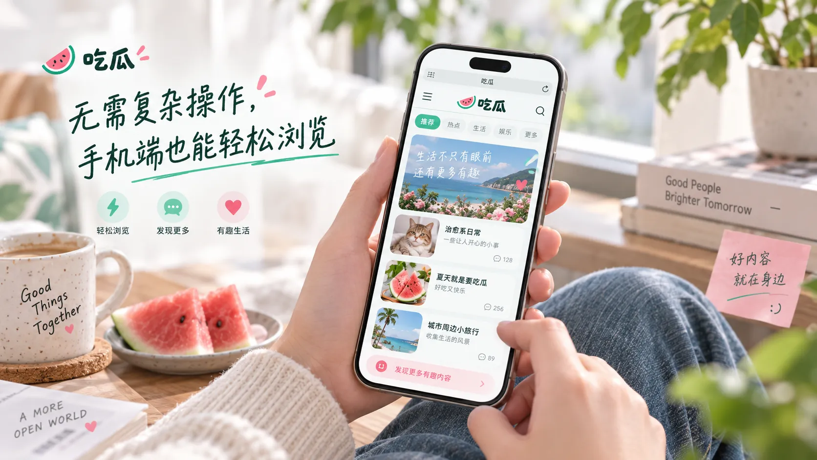 移动端内容阅读界面示意